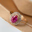 14K GOLD 1.20 CT NATURAL RUBY & DIAMOND & SAPPHIRE RING