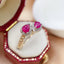 14K GOLD 0.93 CT NATURAL RUBY & DIAMOND RING