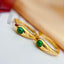 14K GOLD 0.30 CT VIVID GREEN NATURAL EMERALD EARRINGS