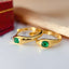 14K GOLD 0.30 CT VIVID GREEN NATURAL EMERALD EARRINGS