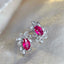 14K GOLD 0.65 CT NATURAL RUBY & SAPPHIRE EARRINGS
