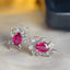 14K GOLD 0.65 CT NATURAL RUBY & SAPPHIRE EARRINGS