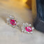 14K GOLD 0.65 CT NATURAL RUBY & SAPPHIRE EARRINGS