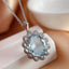 14K GOLD 6.25 CT NATURAL AQUAMARINE & DIAMOND PENDANT( WITHOUT CHAIN )