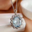 14K GOLD 6.25 CT NATURAL AQUAMARINE & DIAMOND PENDANT( WITHOUT CHAIN )