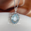 14K GOLD 6.25 CT NATURAL AQUAMARINE & DIAMOND PENDANT( WITHOUT CHAIN )
