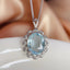 14K GOLD 6.25 CT NATURAL AQUAMARINE & DIAMOND PENDANT( WITHOUT CHAIN )