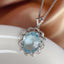 14K GOLD 6.25 CT NATURAL AQUAMARINE & DIAMOND PENDANT( WITHOUT CHAIN )