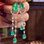 14K GOLD 7.26 CTW NATURAL EMERALD & DIAMOND EARRINGS