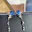 14K GOLD 2.90 CTW NATURAL SAPPHIRE & DIAMOND EARRINGS