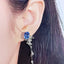 14K GOLD 2.90 CTW NATURAL SAPPHIRE & DIAMOND EARRINGS