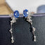 14K GOLD 2.90 CTW NATURAL SAPPHIRE & DIAMOND EARRINGS