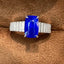 14K GOLD 3 CT NATURAL SAPPHIRE & DIAMOND RING