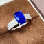14K GOLD 3 CT NATURAL SAPPHIRE & DIAMOND RING