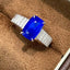14K GOLD 3 CT NATURAL SAPPHIRE & DIAMOND RING