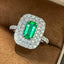 14K GOLD 1 CT NATURAL EMERALD & DIAMOND RING