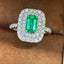 14K GOLD 1 CT NATURAL EMERALD & DIAMOND RING
