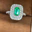 14K GOLD 1 CT NATURAL EMERALD & DIAMOND RING