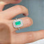 14K GOLD 1 CT NATURAL EMERALD & DIAMOND RING