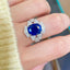 14K GOLD 4.1 CT NATURAL SAPPHIRE & DIAMOND RING