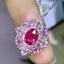 14K GOLD 1 CT NATURAL RUBY & DIAMOND & SAPPHIRE PENDANT( WITHOUT CHAIN )