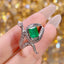 14K GOLD 0.9 CT VIVID GREEN NATURAL EMERALD & DIAMOND RING