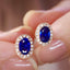 14K GOLD 1.05 CTW NATURAL SAPPHIRE & DIAMOND EARRINGS