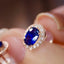 14K GOLD 1.05 CTW NATURAL SAPPHIRE & DIAMOND EARRINGS