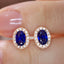 14K GOLD 1.05 CTW NATURAL SAPPHIRE & DIAMOND EARRINGS