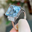 14K GOLD 5.23 CTW NATURAL AQUAMARINE & DIAMOND RING