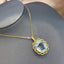 14K GOLD 10.95 CT NATURAL AQUAMARINE & DIAMOND PENDANT( WITHOUT CHAIN )