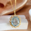 14K GOLD 10.95 CT NATURAL AQUAMARINE & DIAMOND PENDANT( WITHOUT CHAIN )