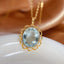 14K GOLD 10.95 CT NATURAL AQUAMARINE & DIAMOND PENDANT( WITHOUT CHAIN )