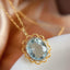 14K GOLD 10.95 CT NATURAL AQUAMARINE & DIAMOND PENDANT( WITHOUT CHAIN )