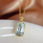14K GOLD 5.30 CT NATURAL AQUAMARINE & DIAMOND PENDANT( WITHOUT CHAIN )