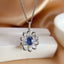 14K GOLD 1.35 CT NATURAL SAPPHIRE & DIAMOND & SAPPHIRE PENDANT( WITHOUT CHAIN )