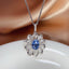 14K GOLD 1.35 CT NATURAL SAPPHIRE & DIAMOND & SAPPHIRE PENDANT( WITHOUT CHAIN )