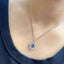 14K GOLD 1.35 CT NATURAL SAPPHIRE & DIAMOND & SAPPHIRE PENDANT( WITHOUT CHAIN )