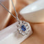 14K GOLD 1.35 CT NATURAL SAPPHIRE & DIAMOND & SAPPHIRE PENDANT( WITHOUT CHAIN )