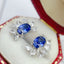 14K GOLD 1.40 CT NATURAL SAPPHIRE & DIAMOND EARRINGS