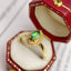 14K GOLD 0.40 CT NATURAL EMERALD & DIAMOND RING
