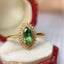 14K GOLD 0.40 CT NATURAL EMERALD & DIAMOND RING