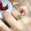 14K GOLD 0.40 CT NATURAL EMERALD & DIAMOND RING