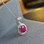 14K GOLD 1.10 CT NATURAL RUBY & DIAMOND PENDANT( WITHOUT CHAIN )