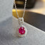 14K GOLD 1.10 CT NATURAL RUBY & DIAMOND PENDANT( WITHOUT CHAIN )