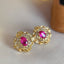 14K GOLD 0.70 CT NATURAL RUBY & DIAMOND EARRINGS