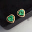 14K GOLD 1.00 CT NATURAL EMERALD & DIAMOND EARRINGS