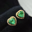 14K GOLD 1.00 CT NATURAL EMERALD & DIAMOND EARRINGS