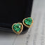 14K GOLD 1.00 CT NATURAL EMERALD & DIAMOND EARRINGS