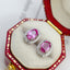14K GOLD 1.25 CT NATURAL PADPARADSCHA SAPPHIRE & DIAMOND EARRINGS